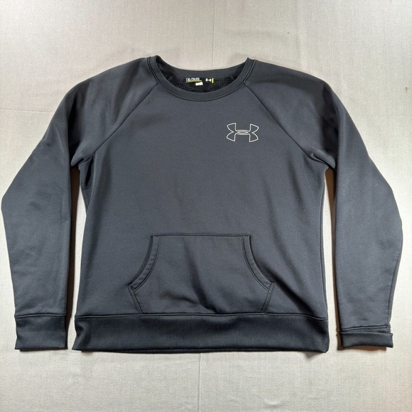 Under Armour Black Sweatshirt Crew Neck Pullover Size Medium - Picture 1 of 7